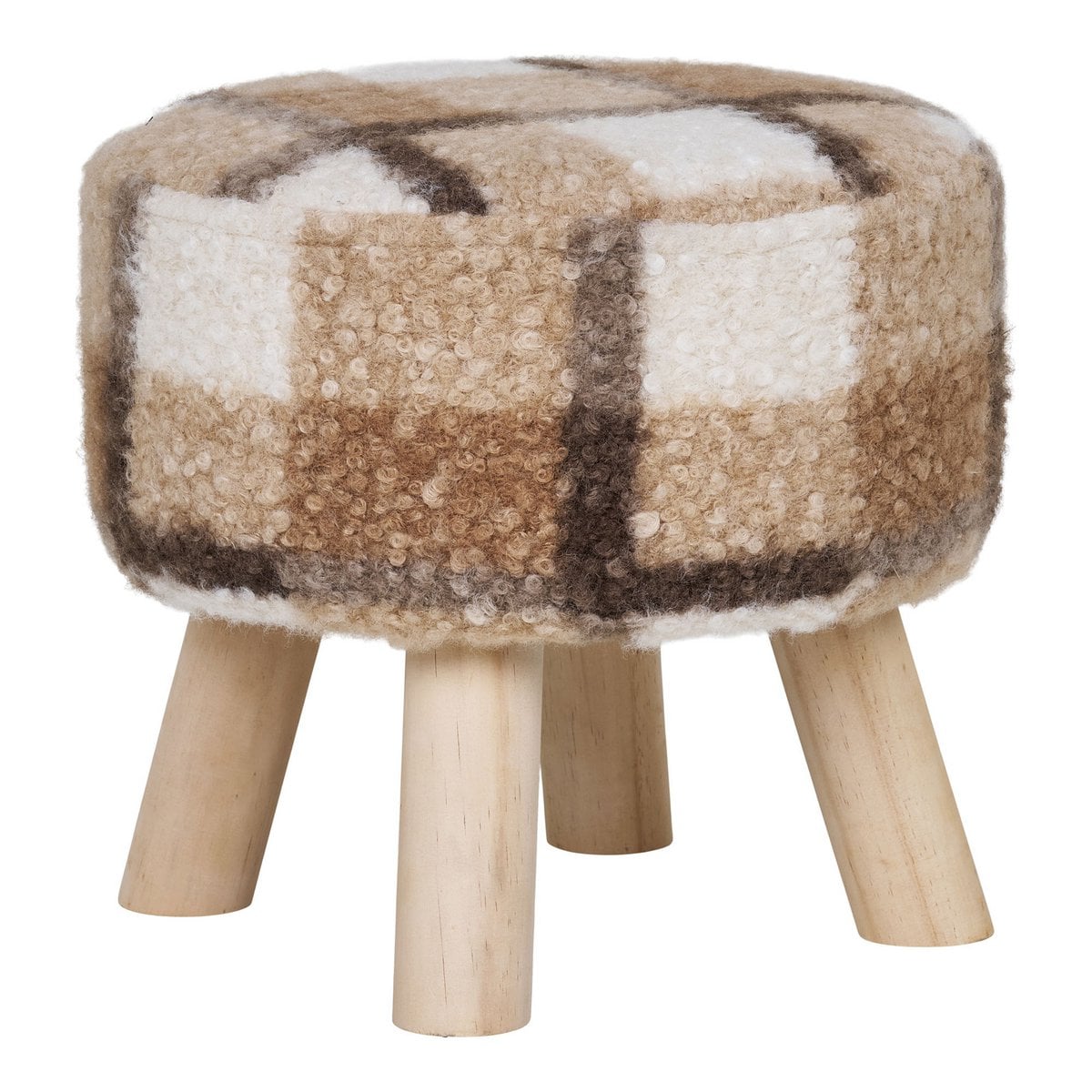 Tabouret Aberdeen en textile marron, vue de face