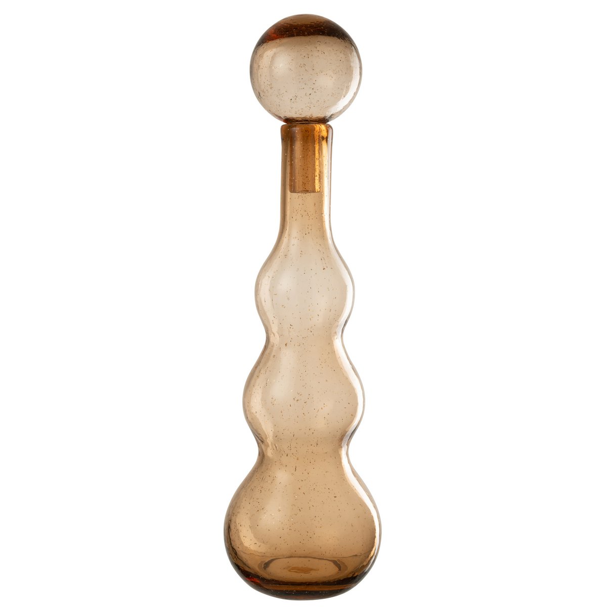 Flacon déco J-Line en verre caramel, mise en scène décorative
