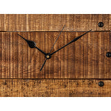 HOLZHR Mur Horloge 30x30cm salon en bois Square en silence en bois de mangue massif