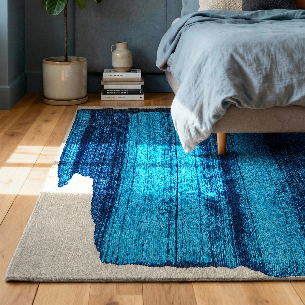 Détail du motif du Tapis Eco Diva Bleu