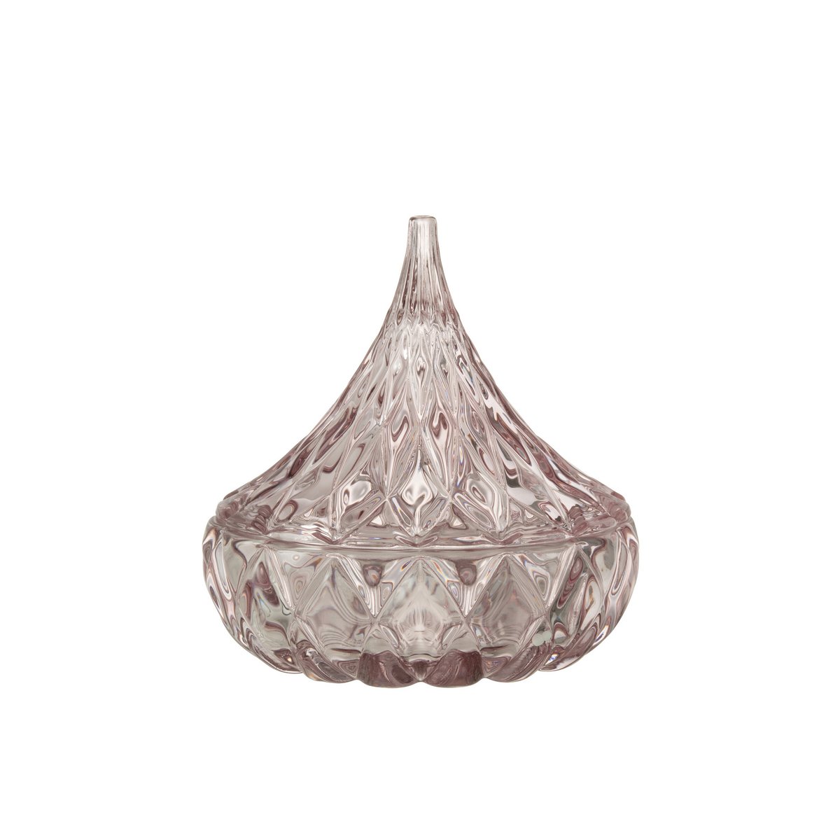 Pot de conservation J-Line en verre rose, vue de côté