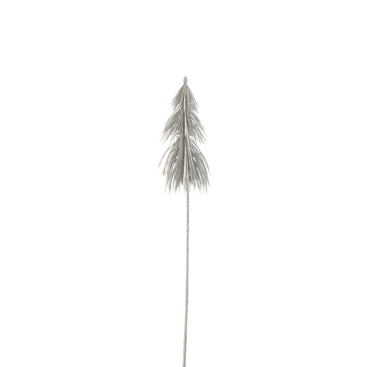 Branche sapin pailletée argentée J-Line avec détails de paillettes