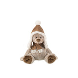 Ours en peluche marron de J-Line, élégant et doux, parfait pour la décoration intérieure