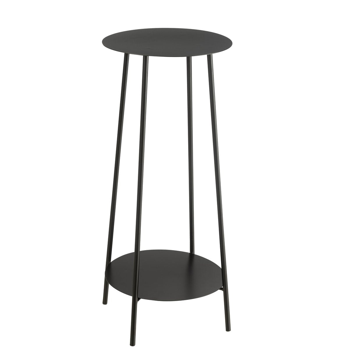 Jardinière Métal Noir J-Line vue de face avec plantes