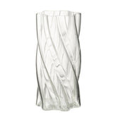Vue latérale du Vase J-Line Swirly, 25 cm de hauteur, design contemporain