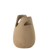 Vase décoratif J-Line beige, vue de profil, style contemporain