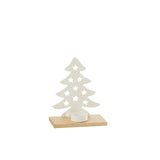 Photophore Sapin de Noël J-Line sur une table décorée pour Noël