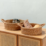 Corbeille à pain | Petit panier rond | Panier de rangement décoratif tissé en Jacinthe d'eau JAWAH (2 tailles)