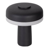 «PilU" de la tablette sans fil, 16,5 cm de haut, au-dessus de Ø de 15 cm, métal en noir, plastique blanc, LED intégrée, 280 lumens, dimmable par capteur tactile, blanc chaud blanc
