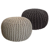 Tabouret de siège pouf ensemble 2 pièces Ø 55 cm h 37 cm tabouret de tricot coussin de plancher