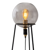 Lampe de table "Stelo", lampe de table moderne en métal noir et verre fumé, socket E27, 71 cm de haut, pour salle à manger, salon, couloir ou bureau,