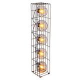 Lampe de lampe en verre "Cesta" lampadaire en fil de métal noir et verre teinté, avec douille E27, 95 cm de haut, pour salle à manger, salon, couloir ou bureau,
