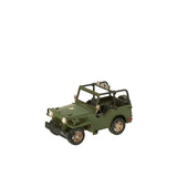 Décoration J-Line 4x4 Antique en métal vert kaki - détail du design