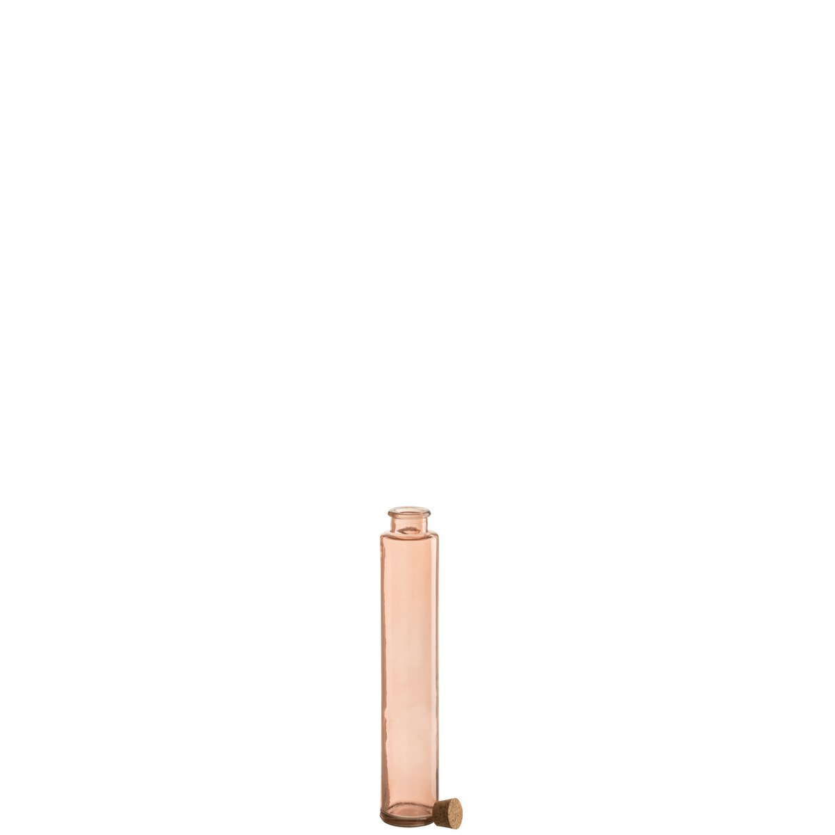 Bouteille en verre rose clair J-Line, mise en scène sur une table