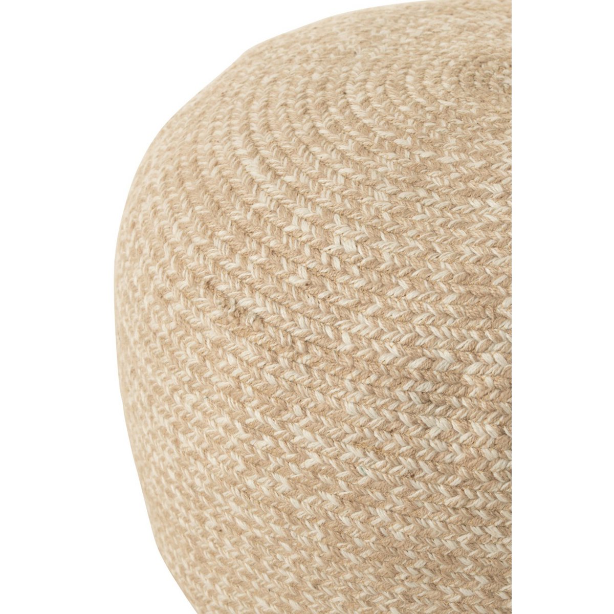Pouf J-Line Miami d'extérieur - polyester - naturel/blanc