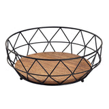 Panier de fruits Métal de 16 parties Ø 28 h 10 cm Ensemble 2 x 8 PU Metal Panier de panier de pain de fruits autour de Neo Black