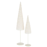 J-Line décoration Sapin de Noël Sur Pied - métal/papier - blanc - L