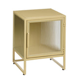 Détail du meuble Clifton Beige - finition en fer et verre