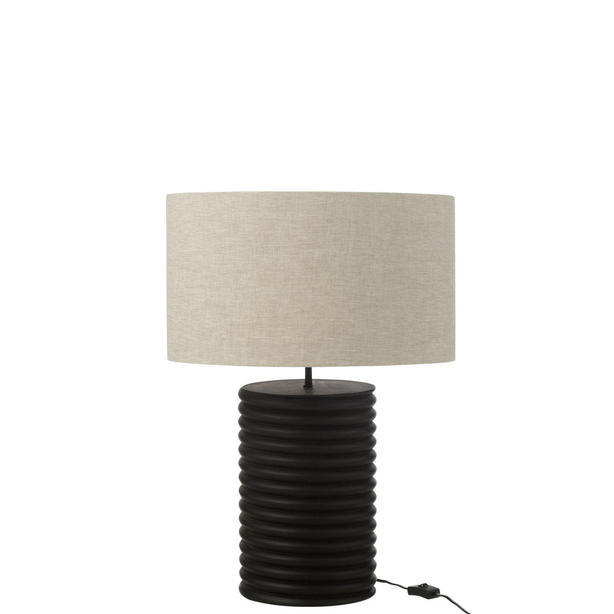 Lampadaire J-Line Ailanthus en bois noir et gris, vue de face