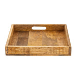 Plateau de service plateau en bois 40x40cm de plateau en bois de service de bac de plateau carré de mangue en mangue