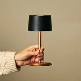 Lampe de table rechargeable David noir et or