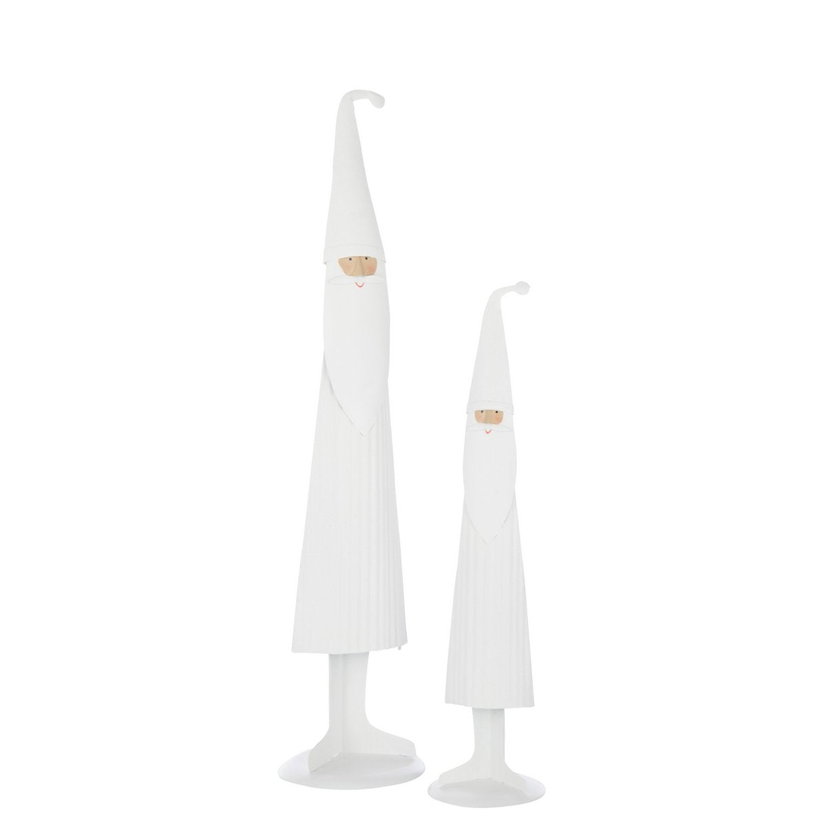 Figurine J-Line Père Noël Moderne en métal blanc, vue de face