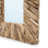 Le Miroir Encadré Bois Flotté - Naturel - M