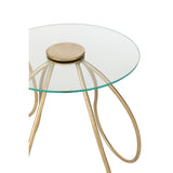 Détail du plateau en verre de la table J-Line