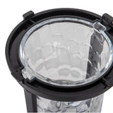 SPIT SOLAR-DECO-TERM "Simon" de 54,7 cm de haut, en métal noir et en verre structuré, LED intégrée, blanc chaud.