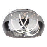 Plafond LED "Malou" Ø 45 cm, 23,5 cm de haut, en métal, verre fumé, LED intégrée, blanc chaud