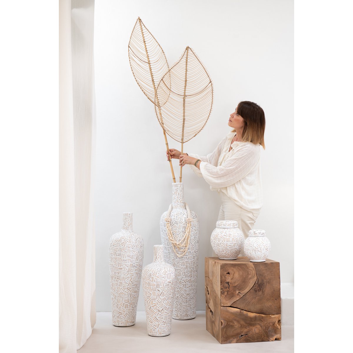 Vase Lauwra J-Line, détail de la texture en ciment