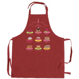Tablier de cuisine sans poche French Pâtisserie recyclé Rouge 72 x 90