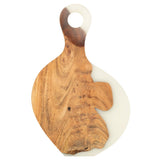 Planche à découper J-Line en bois naturel avec résine époxy blanche