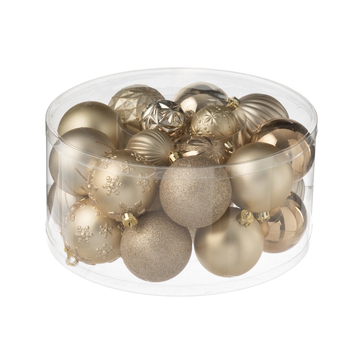 Boule de Noël J-Line beige en plastique, design élégant et festif