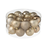 Boule de Noël J-Line beige en plastique, design élégant et festif