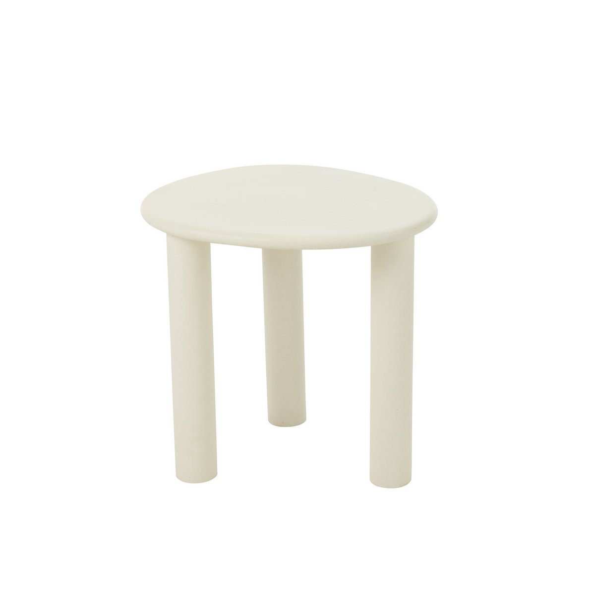 Table d'appoint J-Line Bali en bois blanc dans un salon moderne
