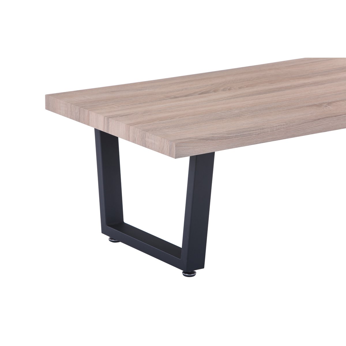 Détail du plateau en chêne clair de la table basse