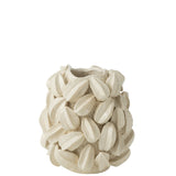 Vase Botanica Cacao de J-Line en céramique beige avec un diamètre de 30,5 cm