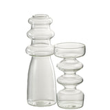 Vase Luna en verre transparent de J-Line, vue de face
