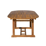 Vue latérale de la table de jardin ovale