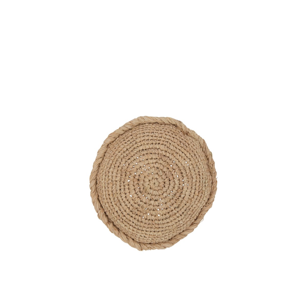 Coussin J-Line en osier naturel dans une chambre lumineuse
