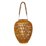 2 Set Basket / Solar Record "Cesto", en artstrattan de couleur naturelle, avec capteur crépusculaire, blanc chaud, 24 cm de haut, pour la zone extérieure