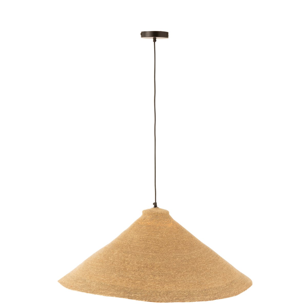 Lampe à suspension J-Line Cone en rotin naturel vue de face