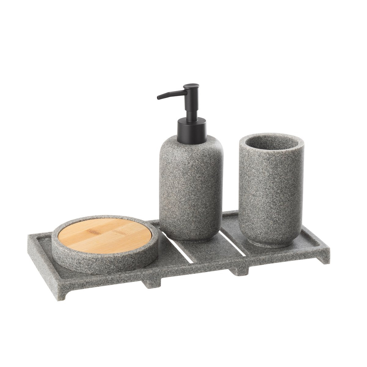 Vue d'ensemble du distributeur de savon J-Line dans une salle de bain contemporaine