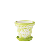 Pot de fleurs J-Line Grenade en céramique verte, vue de face