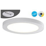 LED PLADIER LAX "BONUS" Ø21,7 cm, installation et structure de lumière fonctionnelle possibles, lampe à plafond en métal et en plastique en blanc, avec des LED fermement intégrées, y compris le changeur de couleur CCT