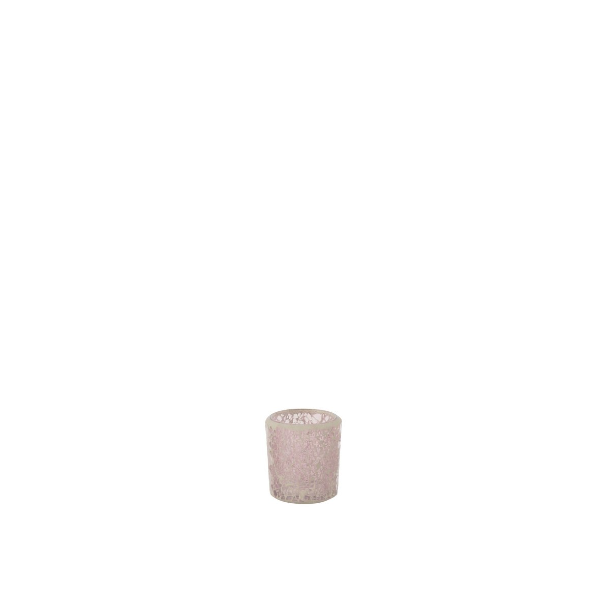 Photophore J-Line Mosaic Straight en verre rose, vue de face
