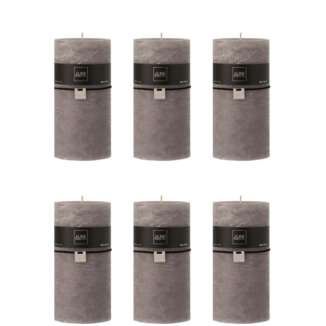 Bougie cylindrique XXL J-Line en gris foncé, vue de face