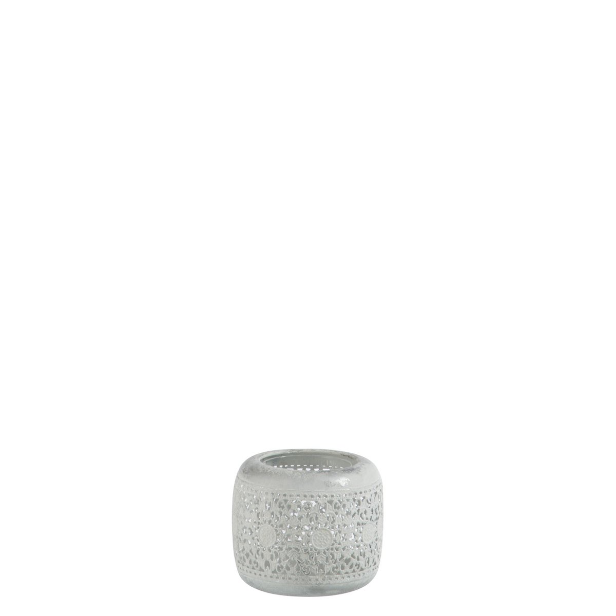 Bougeoir J-Line Oriental en métal blanc et argent, design élégant