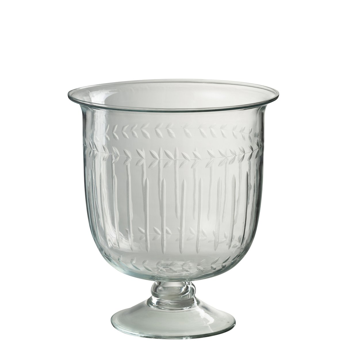 Vase Roman J-Line en verre transparent avec un diamètre de 22,5 cm